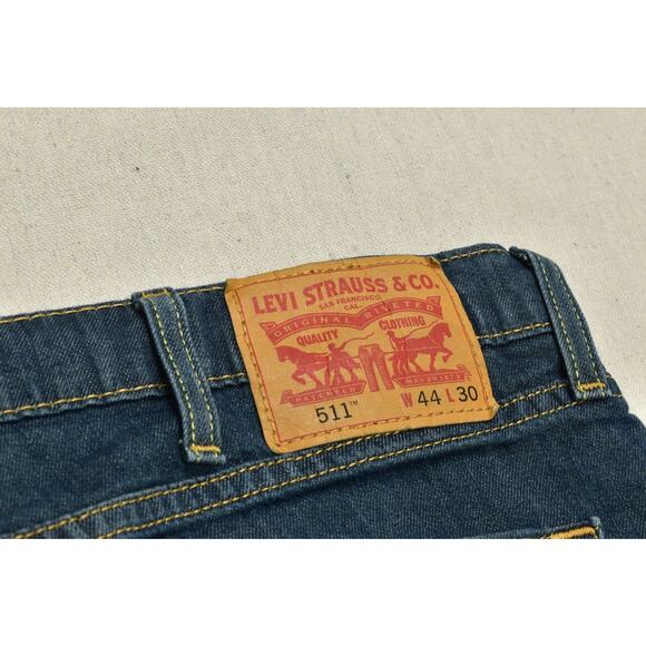 Levi's Men's 511 Slim Fit Blue Jeans Big & Tall Size 44x30 Cotton Blend - Picture 7 of 8